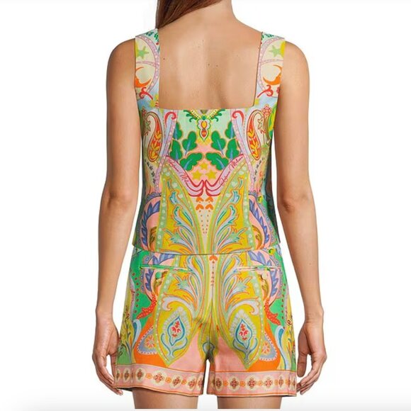 Antonio Melani Brooks Printed Linen Square Neck Sleeveless Blouse 8 NWT - Picture 4 of 5